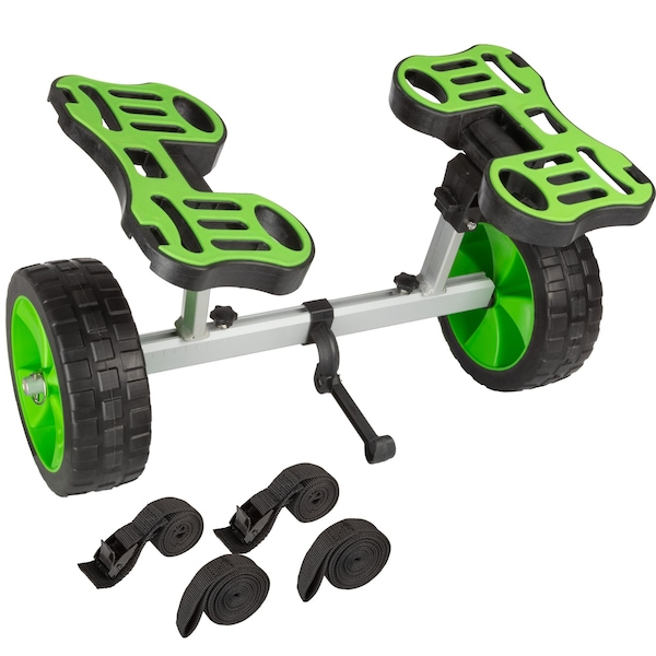 Rad Sportz Kayak Cart - 220lb Capacity Canoe Dolly with Airless Tires and Straps by Green 83-7000 - main